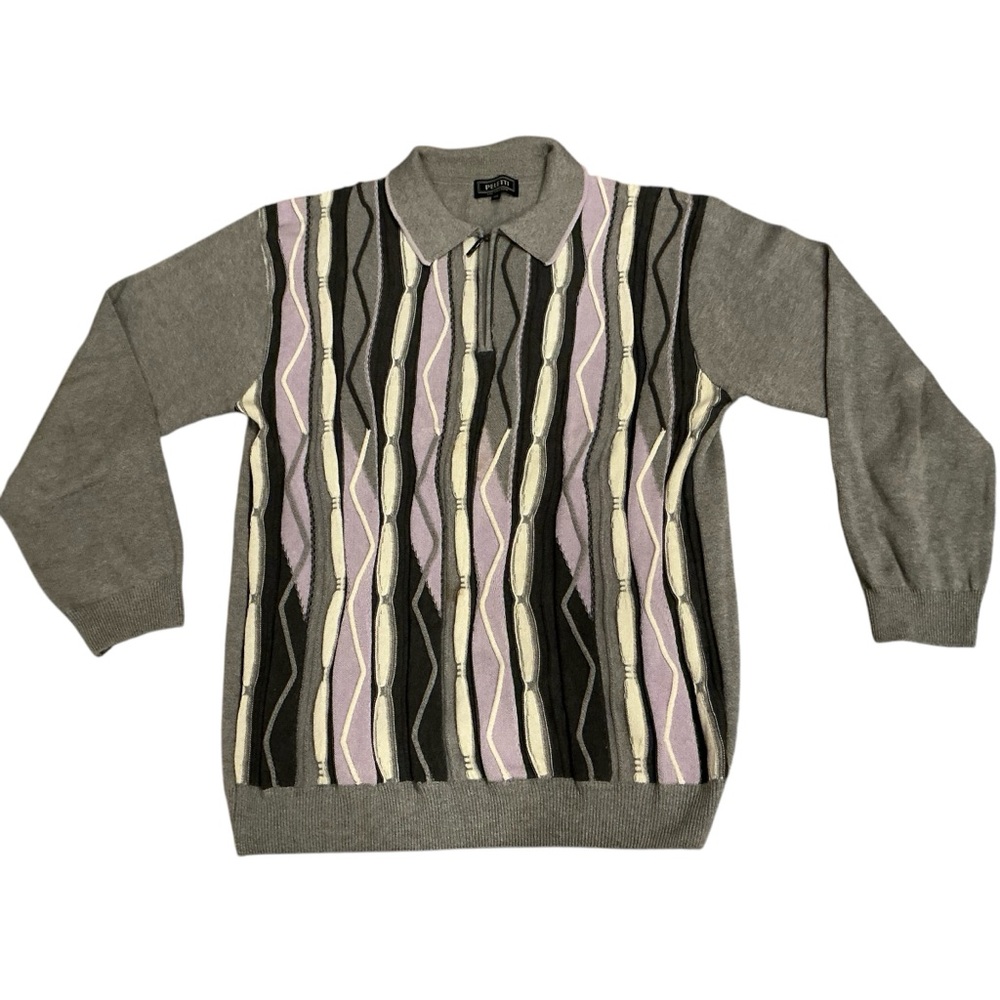 Vintage Coogi style Peletti Lana Collezione pullover sweater size 5X grey